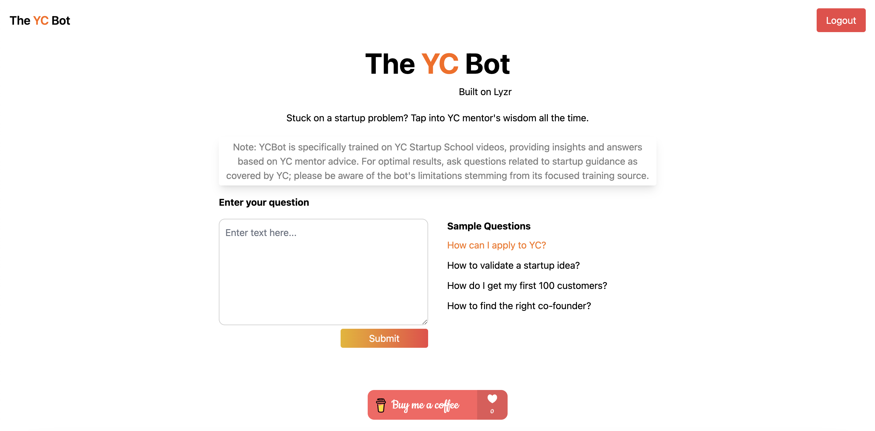 TheYCBot-Screenshot
