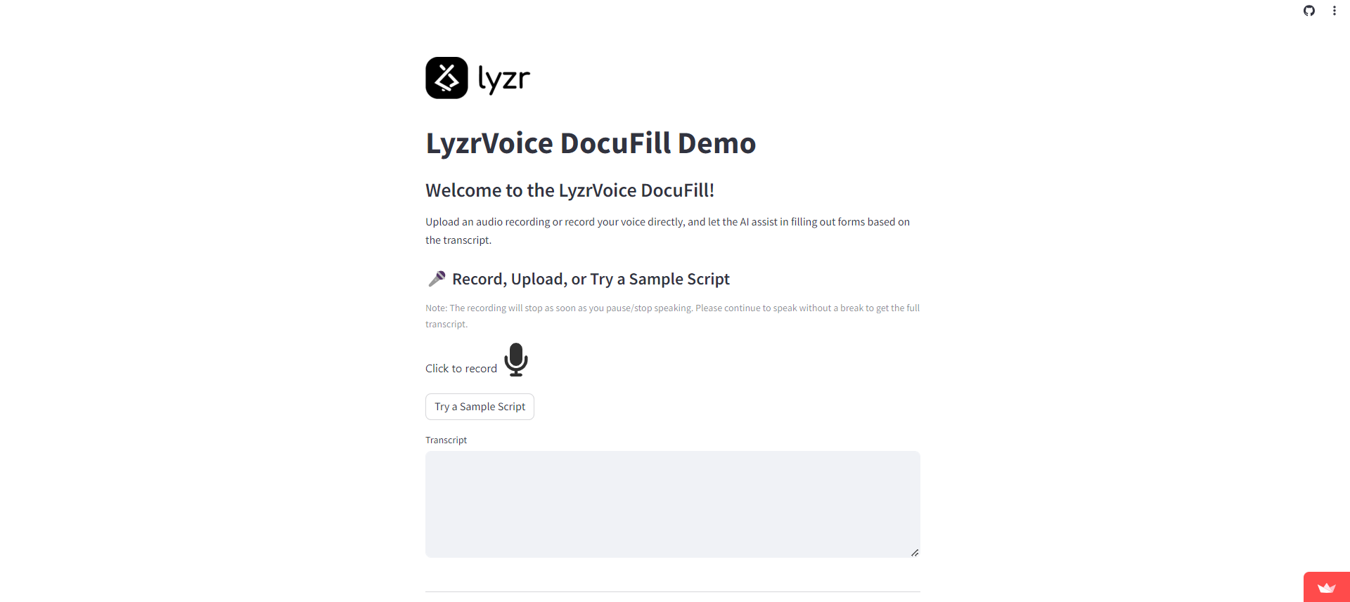 Demos 9 LyzrVoice DocuFill
