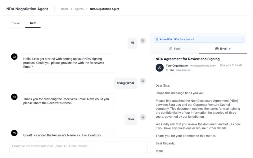 How a Leading Australian Bank Cut NDA Turnaround by 5× with Lyzr 2 NDA Negotiation Agent 1