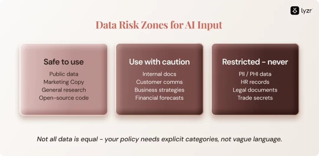 Data Risk Zones for AI Input