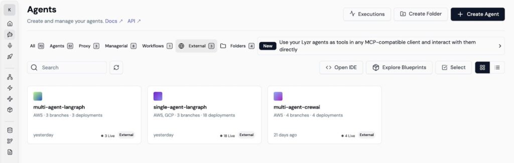 Agent Registry — Central catalog of all deployed agents with framework, cloud provider, and deployment status image 2