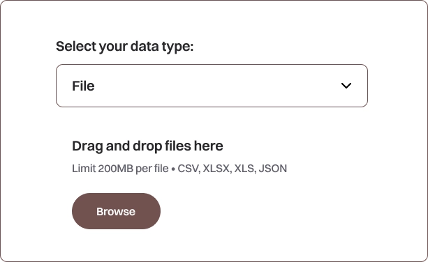 Data Analyzer 2 Upload your data